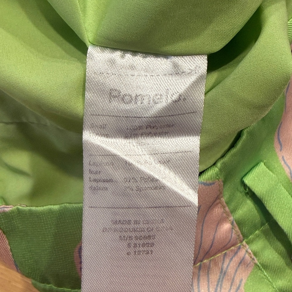 Pomelo Green SeaShell Shells Print High Waist Satin Shorts XS - Picture 4 of 9